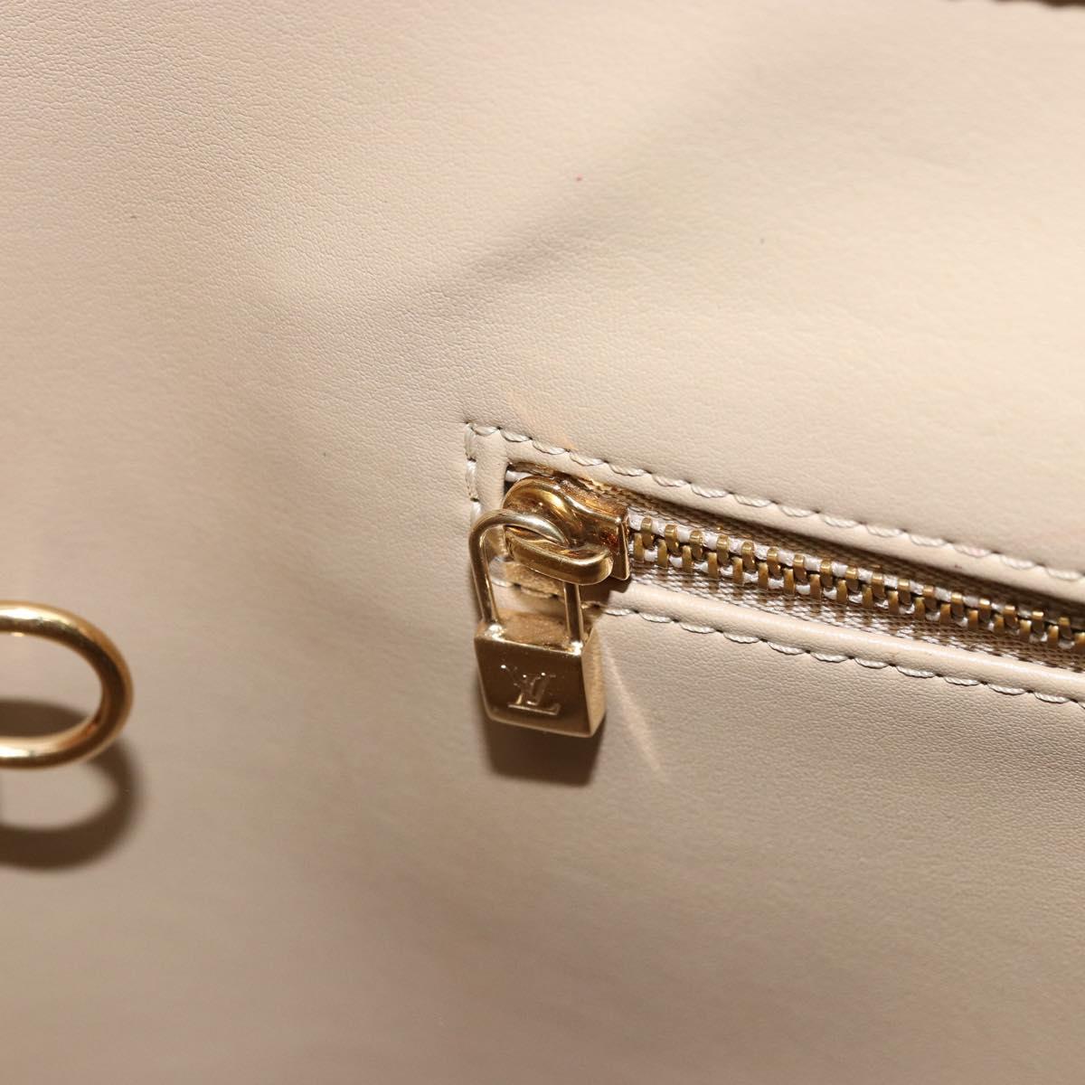 LOUIS VUITTON Monogram Vernis Houston Hand Bag Beige M91004 LV Auth ep13389