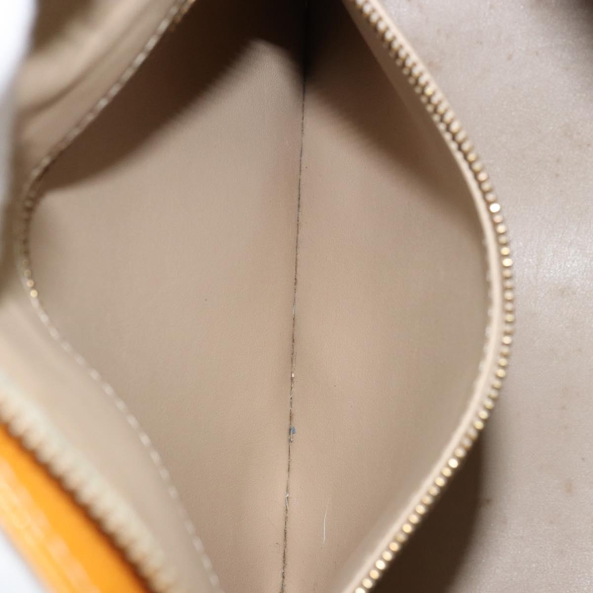 LOUIS VUITTON Monogram Vernis Houston Hand Bag Beige M91004 LV Auth ep13389