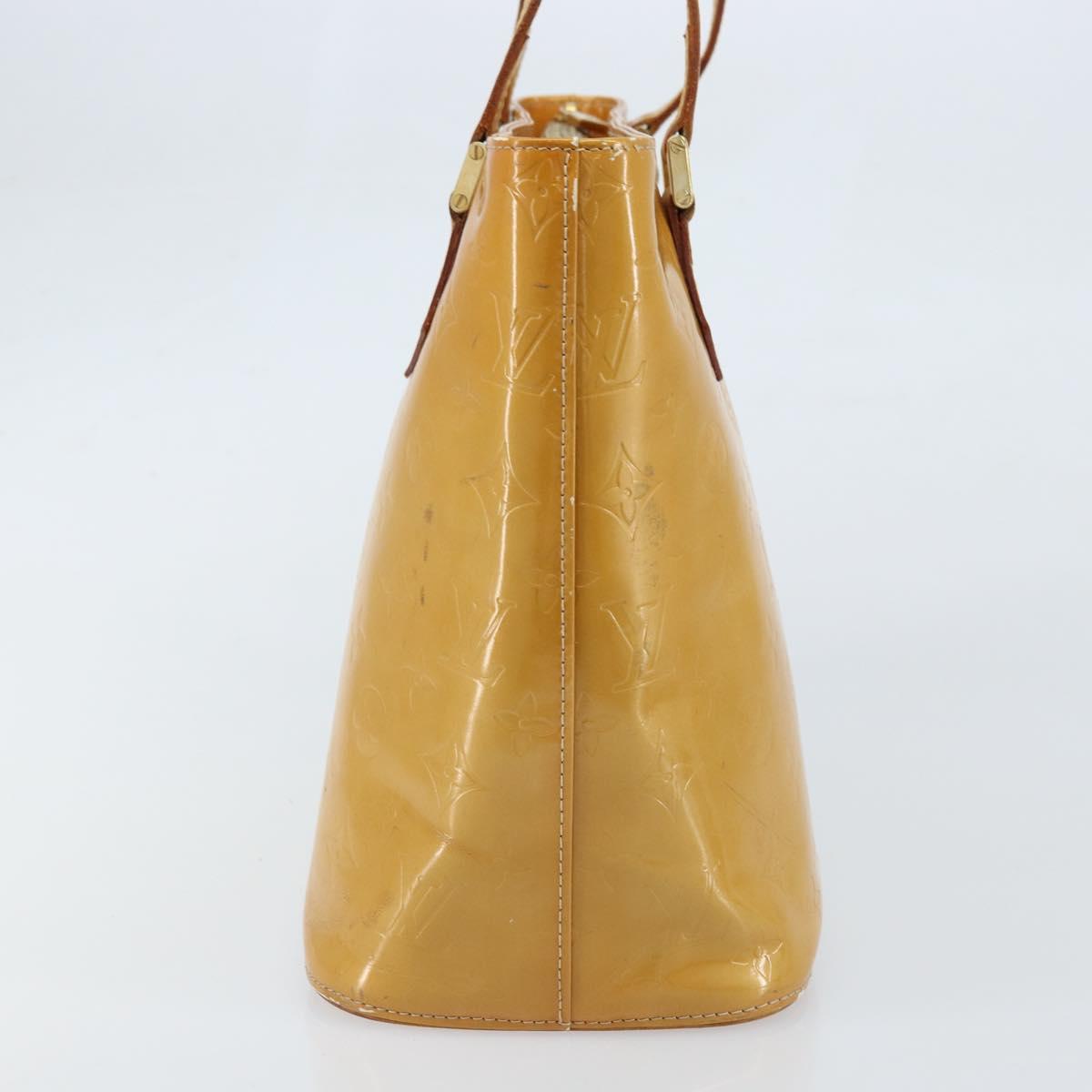 LOUIS VUITTON Monogram Vernis Houston Hand Bag Beige M91004 LV Auth ep13389