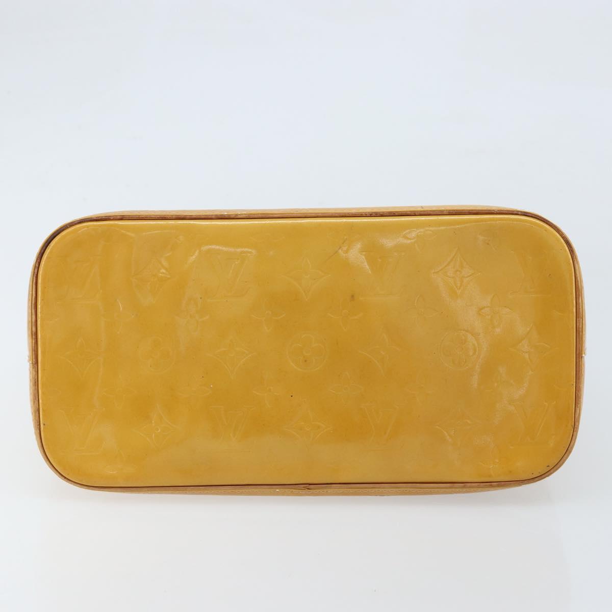 LOUIS VUITTON Monogram Vernis Houston Hand Bag Beige M91004 LV Auth ep13389