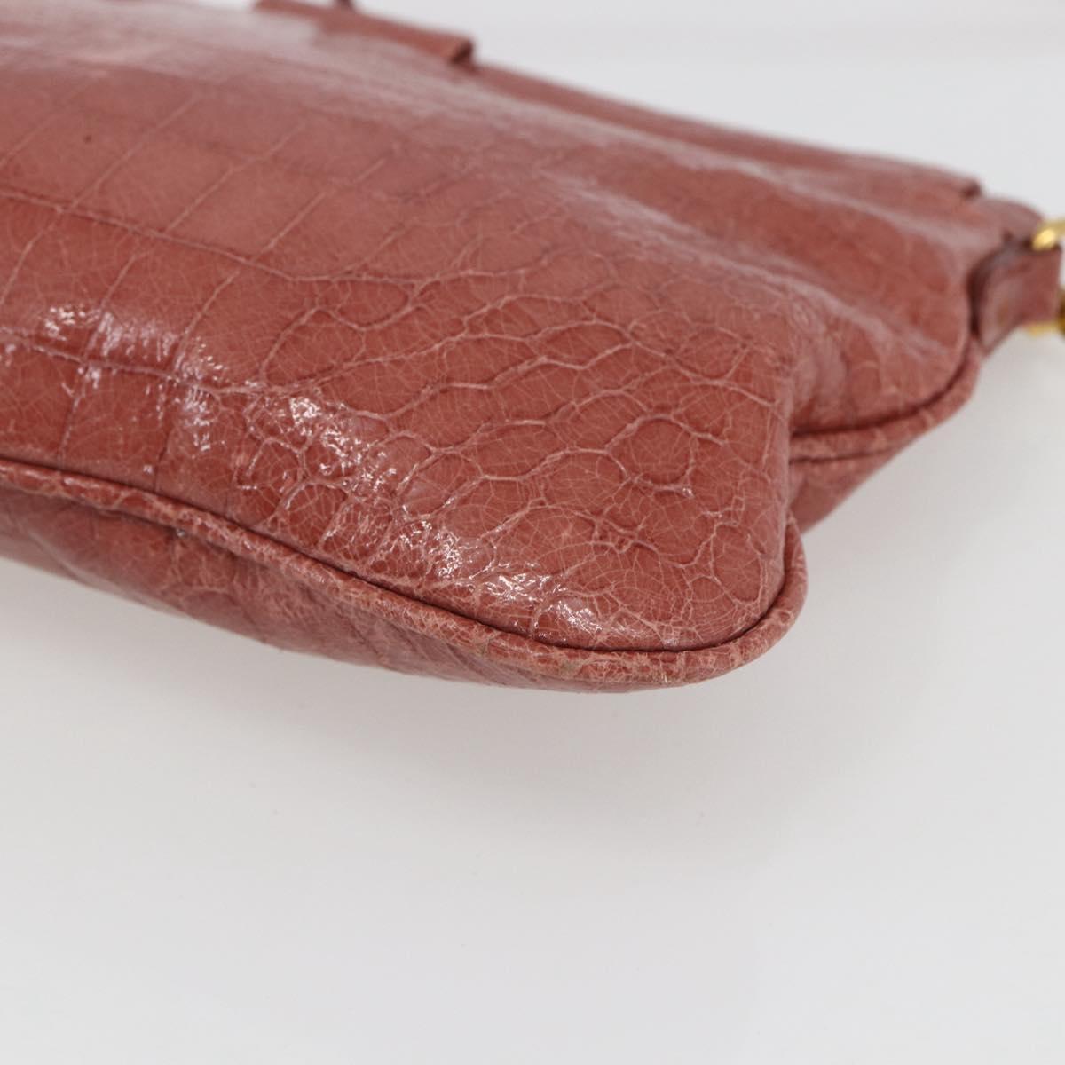 Miu Miu Shoulder Bag Leather Pink Gold Auth ep13395