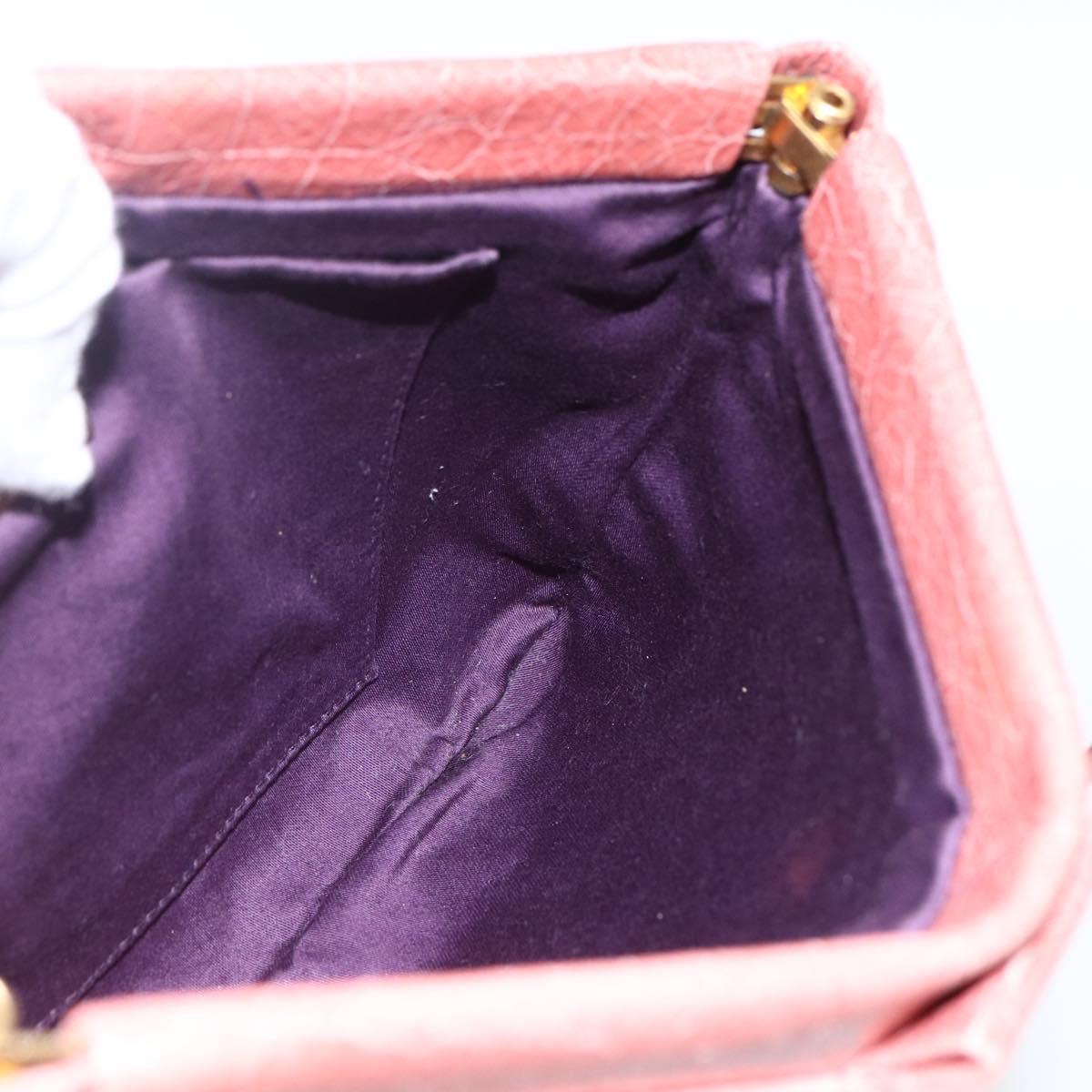 Miu Miu Shoulder Bag Leather Pink Gold Auth ep13395