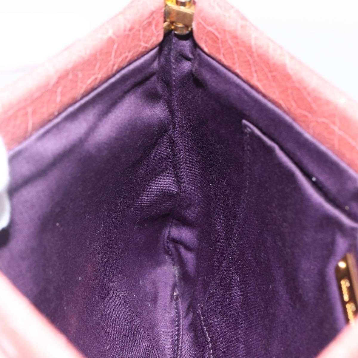Miu Miu Shoulder Bag Leather Pink Gold Auth ep13395