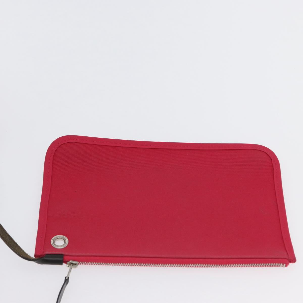 HERMES Herbag Zip Hand Bag Canvas Pink Silver Auth ep13396