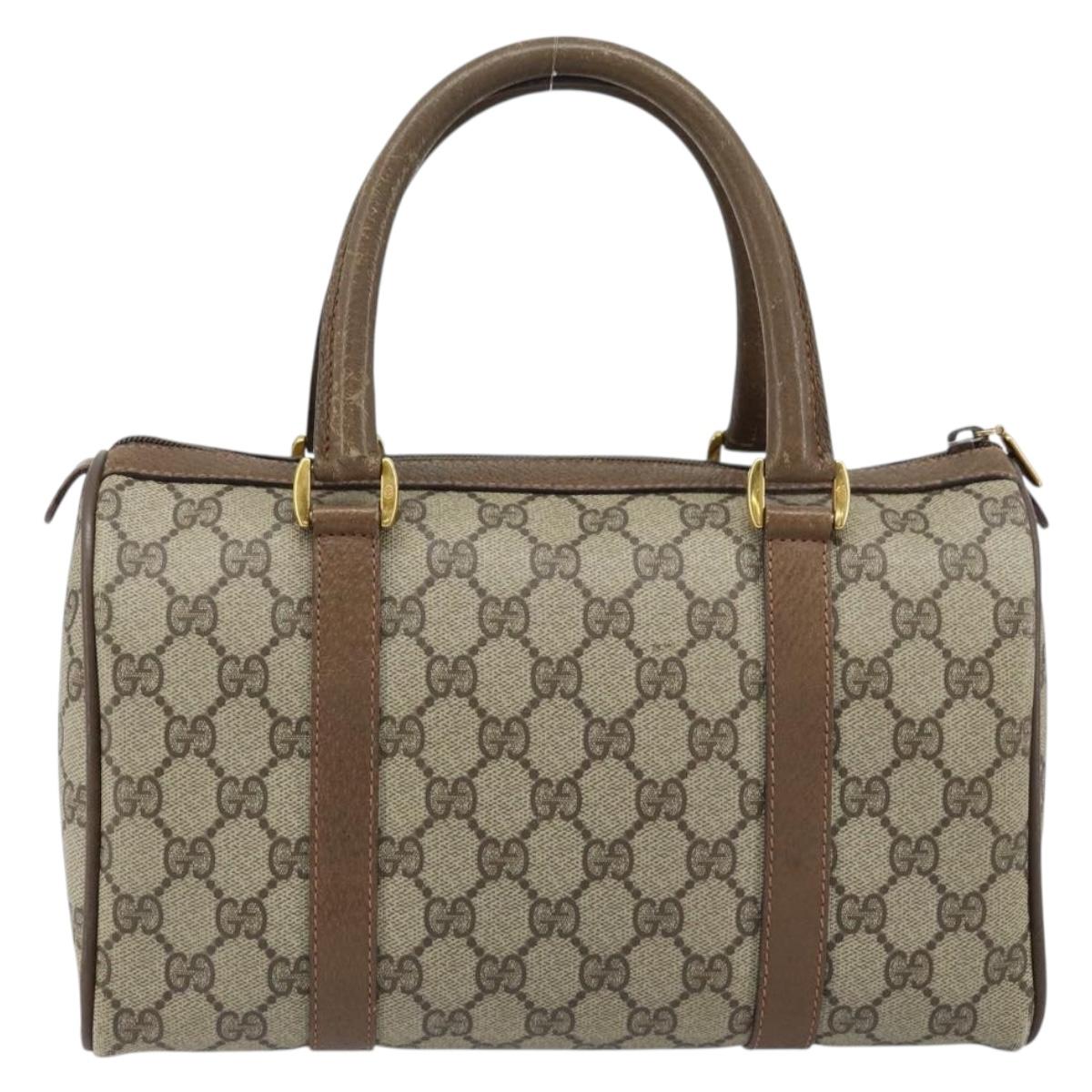 GUCCI GG Supreme Web Sherry Line Bag PVC Beige Gold 39 02 006 Auth ep13397