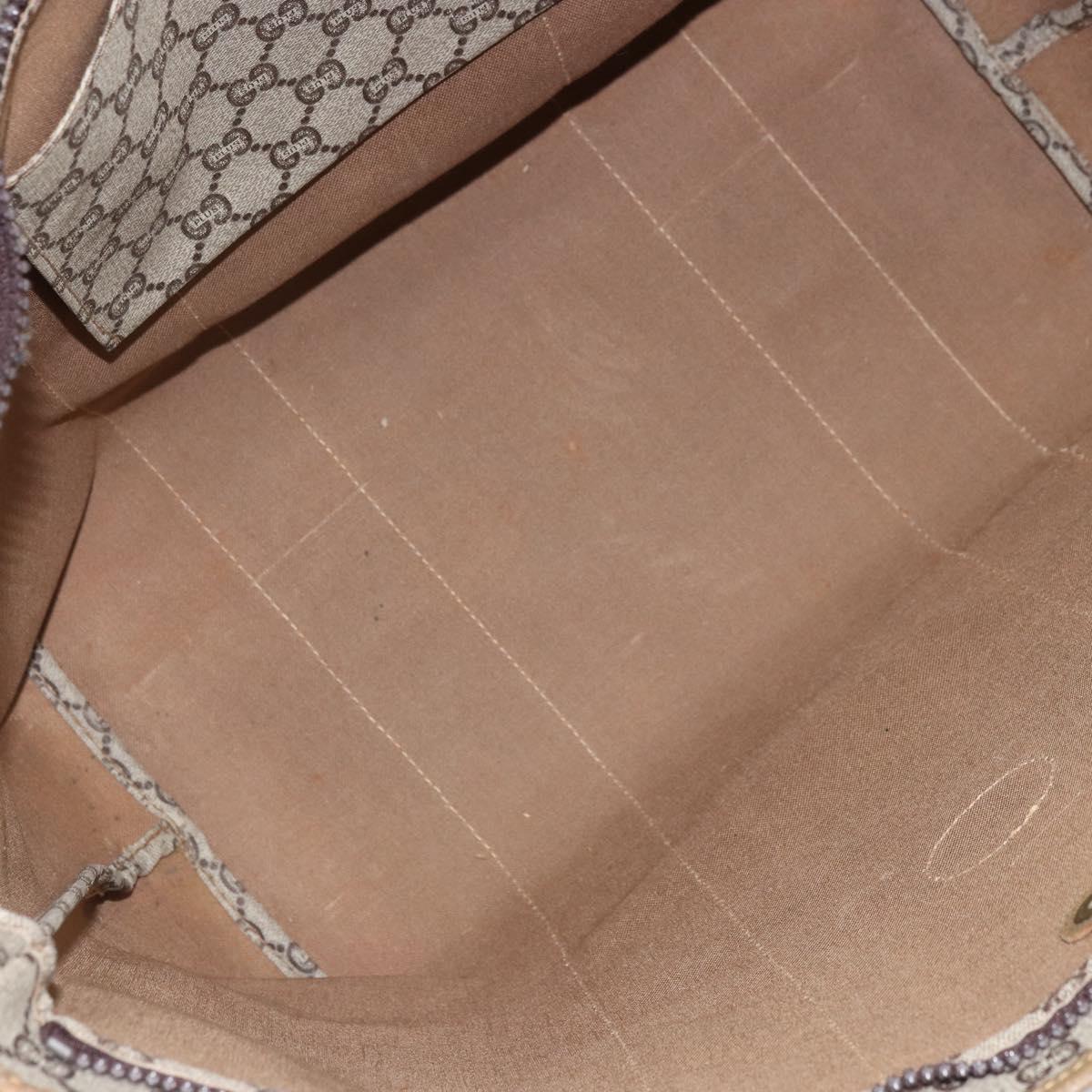 GUCCI GG Plus Supreme Web Sherry Line Tote Bag PVC Beige Gold Auth ep13405