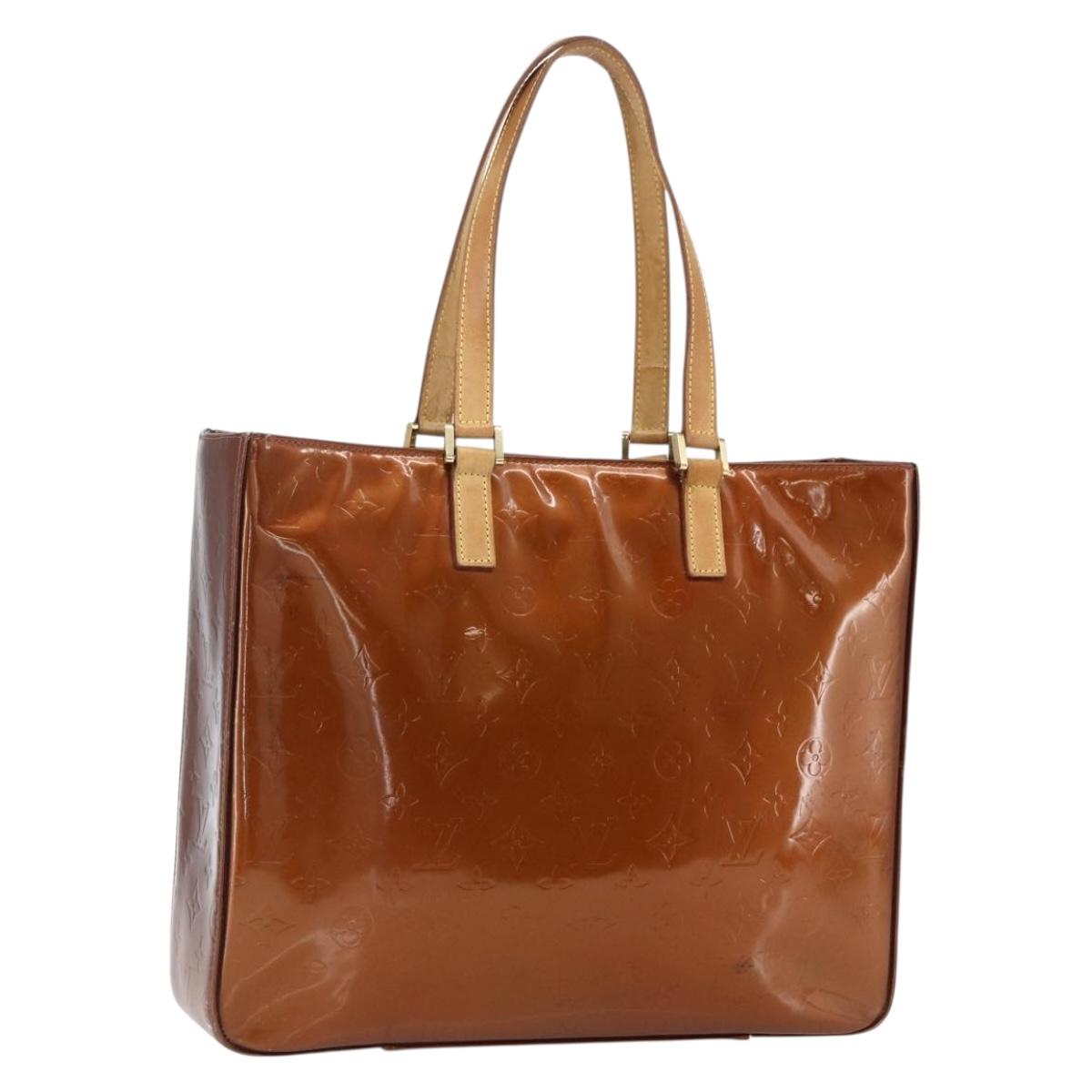 LOUIS VUITTON Monogram Vernis Columbus Tote Bag Bronze M91134 LV Auth ep13407