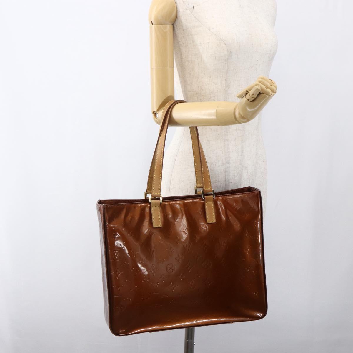 LOUIS VUITTON Monogram Vernis Columbus Tote Bag Bronze M91134 LV Auth ep13407