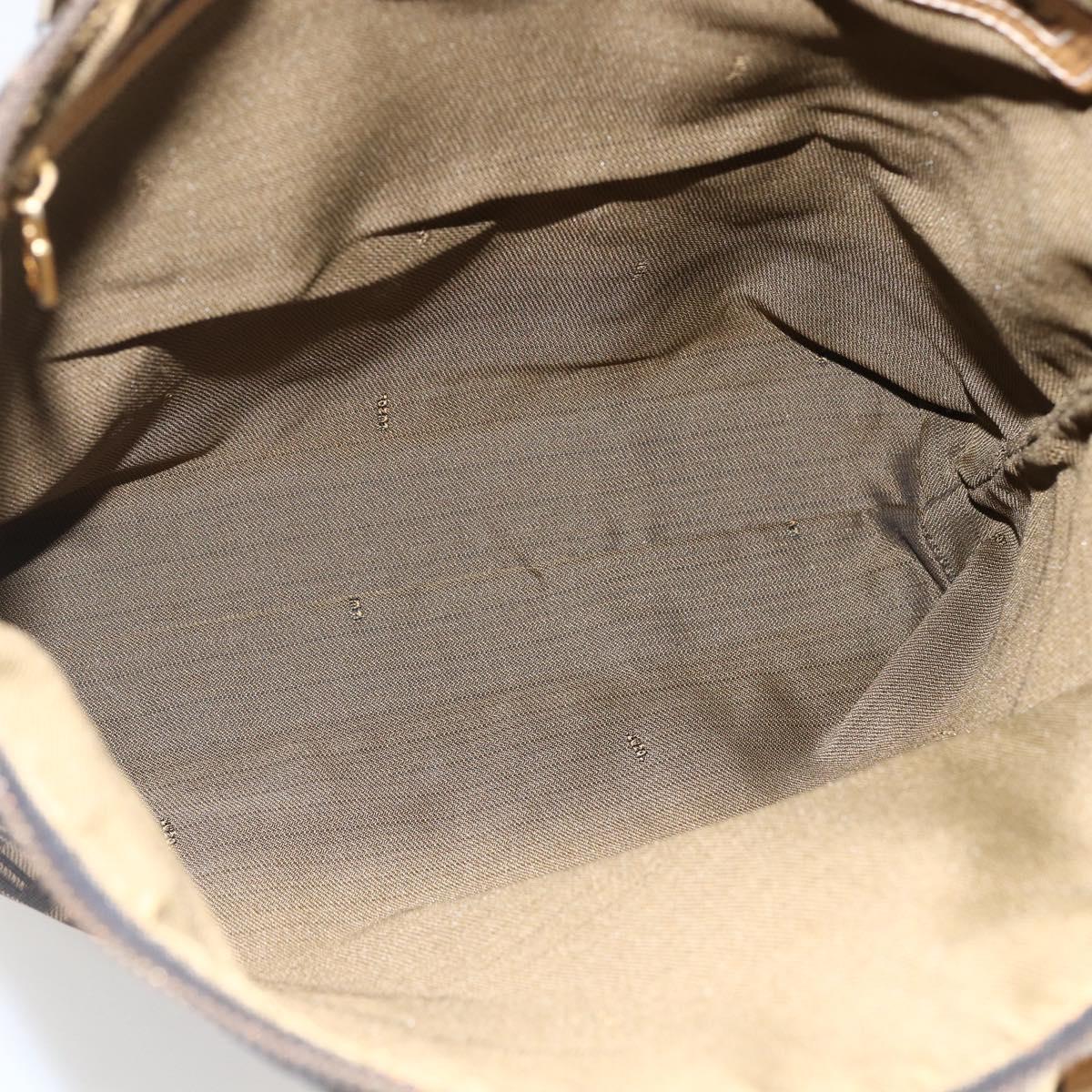 FENDI Zucca Canvas Hand Bag Brown Black Auth ep13422