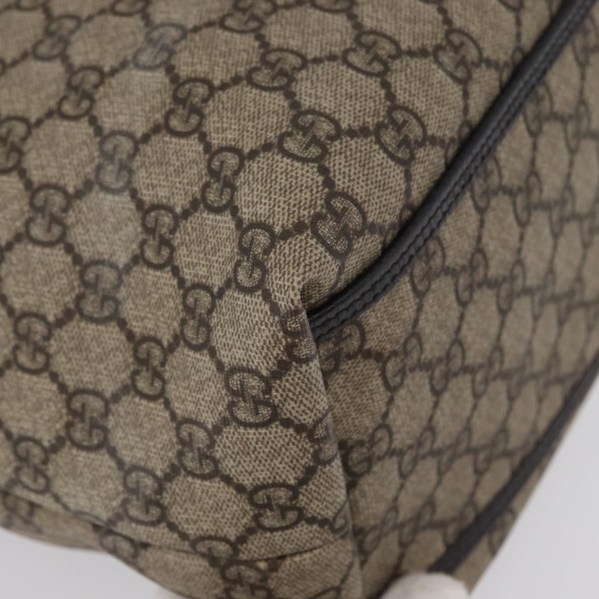 GUCCI GG Supreme Tote Bag PVC Beige Silver 108832 Auth ep13423
