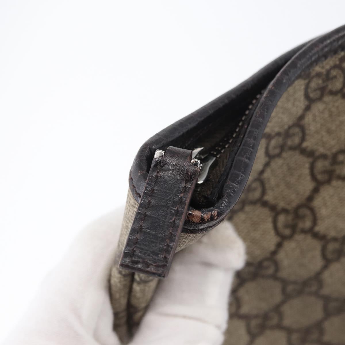GUCCI GG Supreme Tote Bag PVC Beige Silver 108832 Auth ep13423