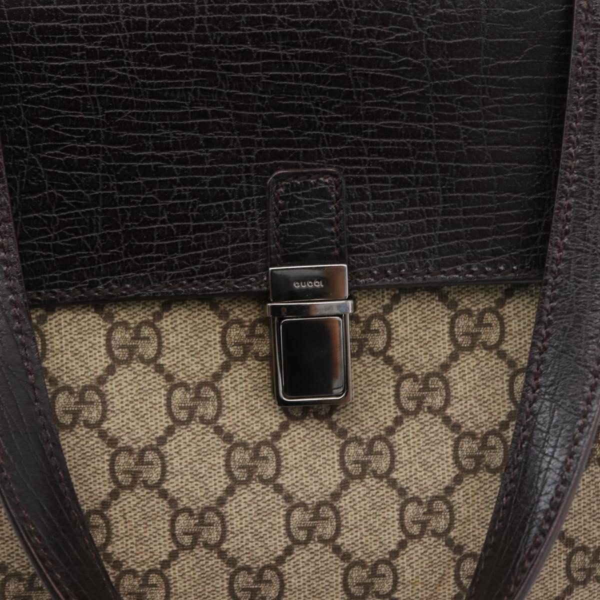 GUCCI GG Supreme Tote Bag PVC Beige Silver 108832 Auth ep13423