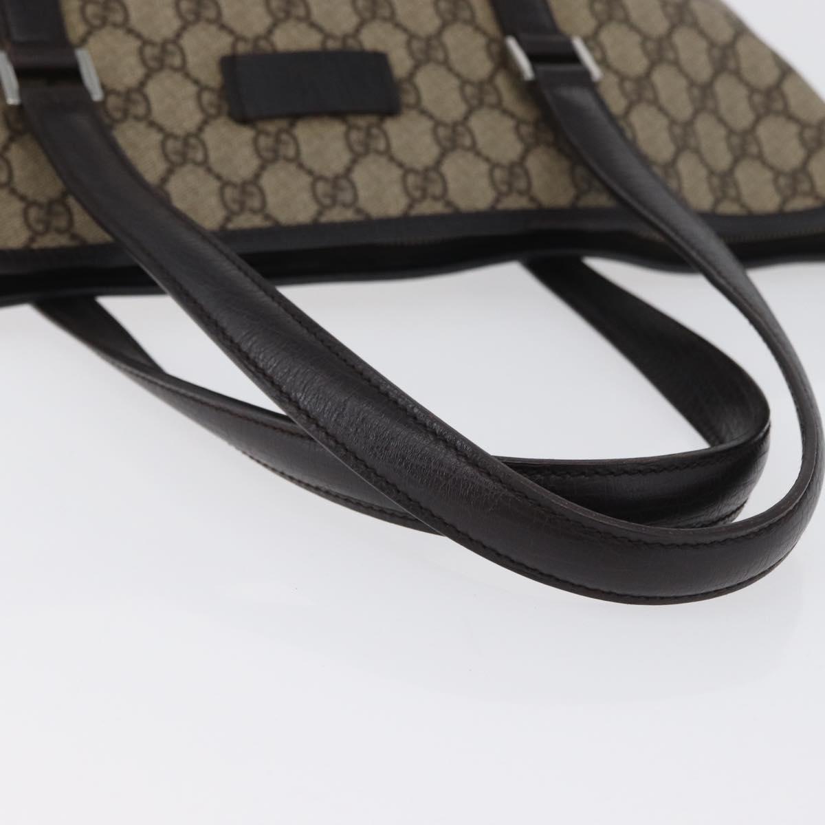 GUCCI GG Supreme Tote Bag PVC Beige Silver 108832 Auth ep13423