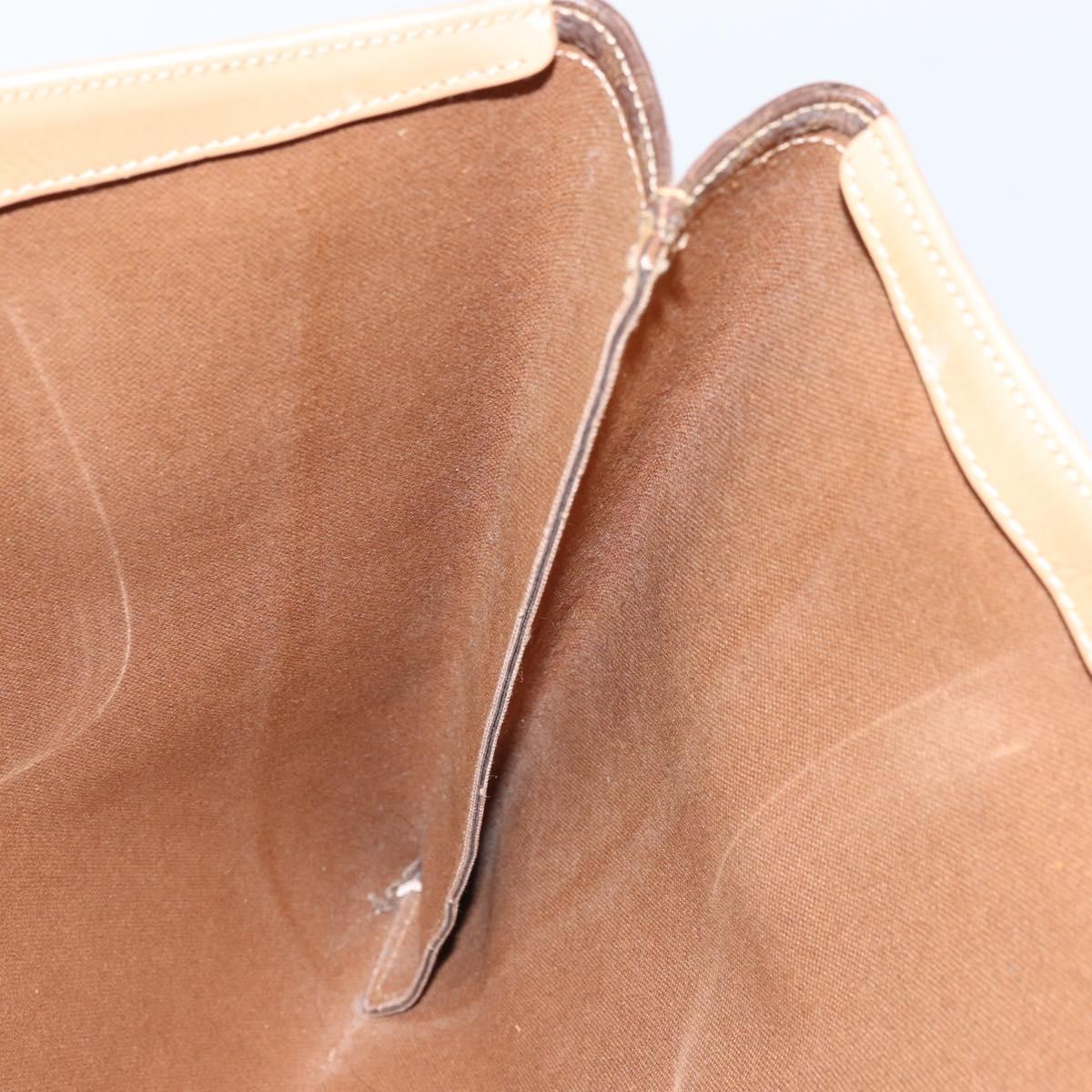 CELINE Macadam Canvas Tote Bag PVC Leather Brown Gold Auth ep13444