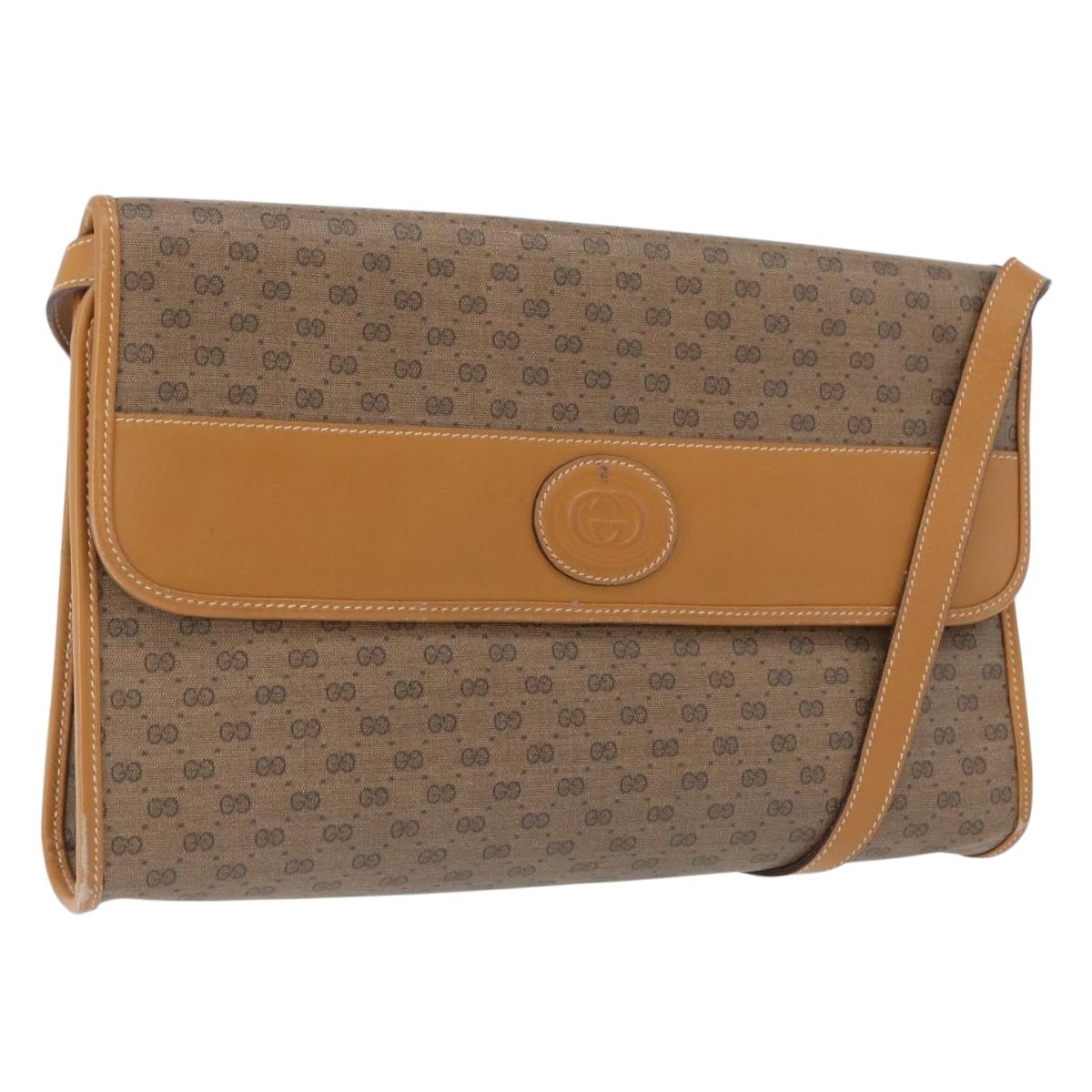 GUCCI Micro GG Supreme Shoulder Bag PVC Beige Gold 004 58 0264 Auth ep13447