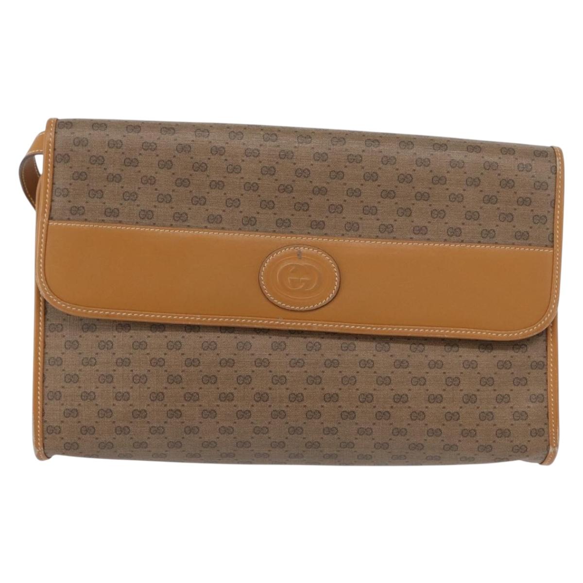 GUCCI Micro GG Supreme Shoulder Bag PVC Beige Gold 004 58 0264 Auth ep13447