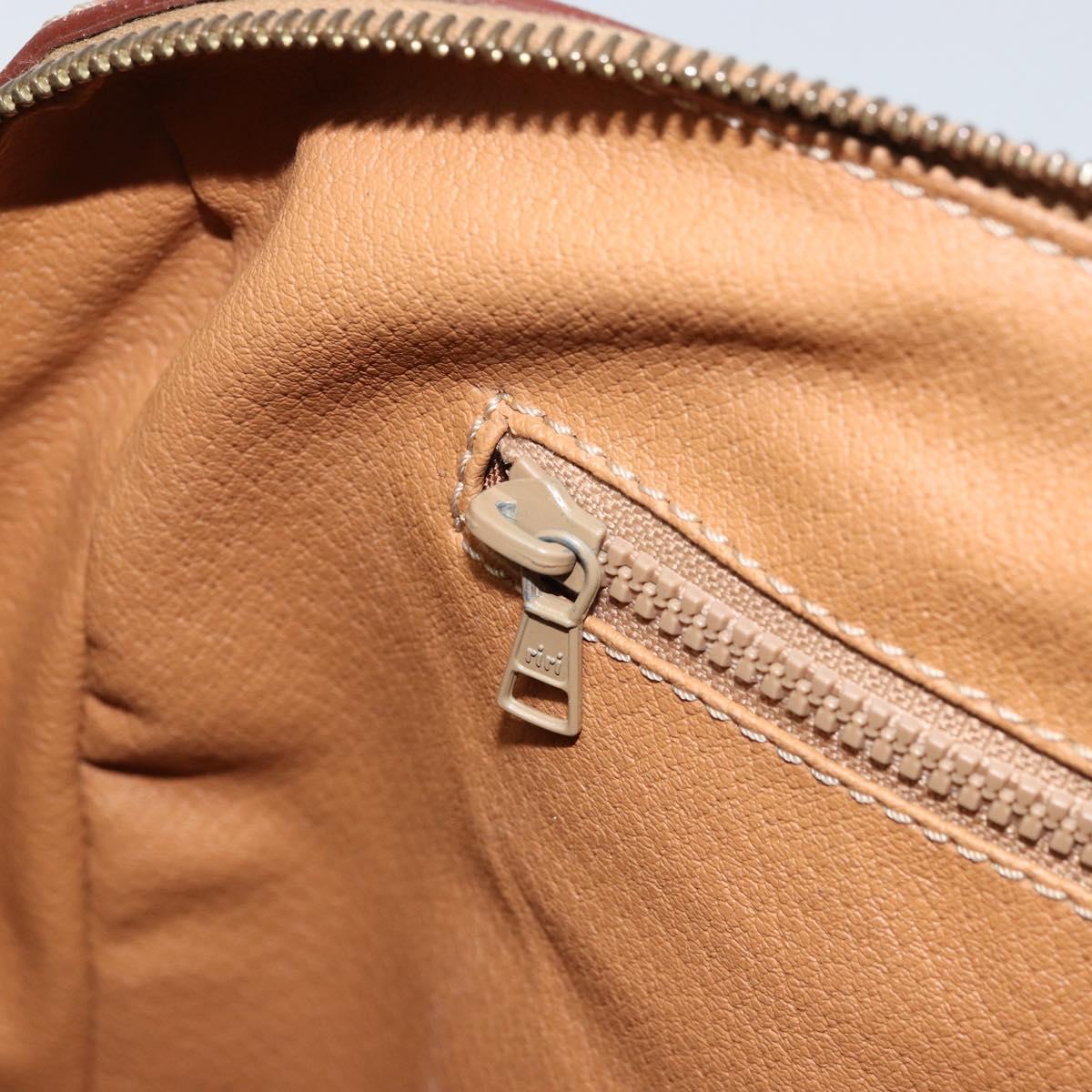 CELINE Macadam Canvas Hand Bag PVC Leather Brown Gold Auth ep13448