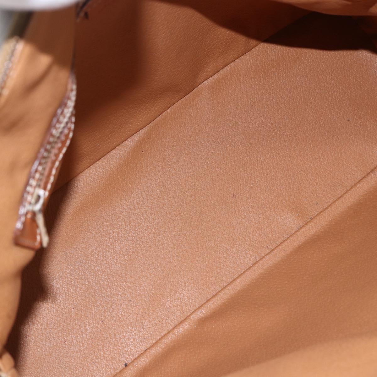 CELINE Macadam Canvas Hand Bag PVC Leather 2way Brown Gold Auth ep13453