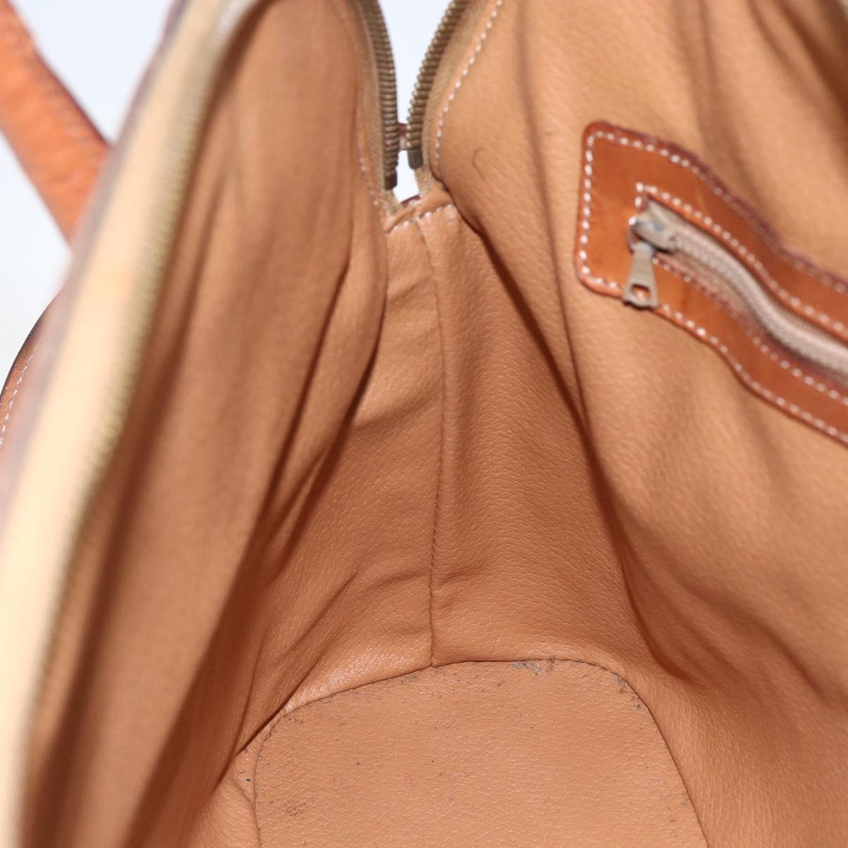 CELINE Macadam Canvas Hand Bag PVC Leather 2way Brown Gold Auth ep13453