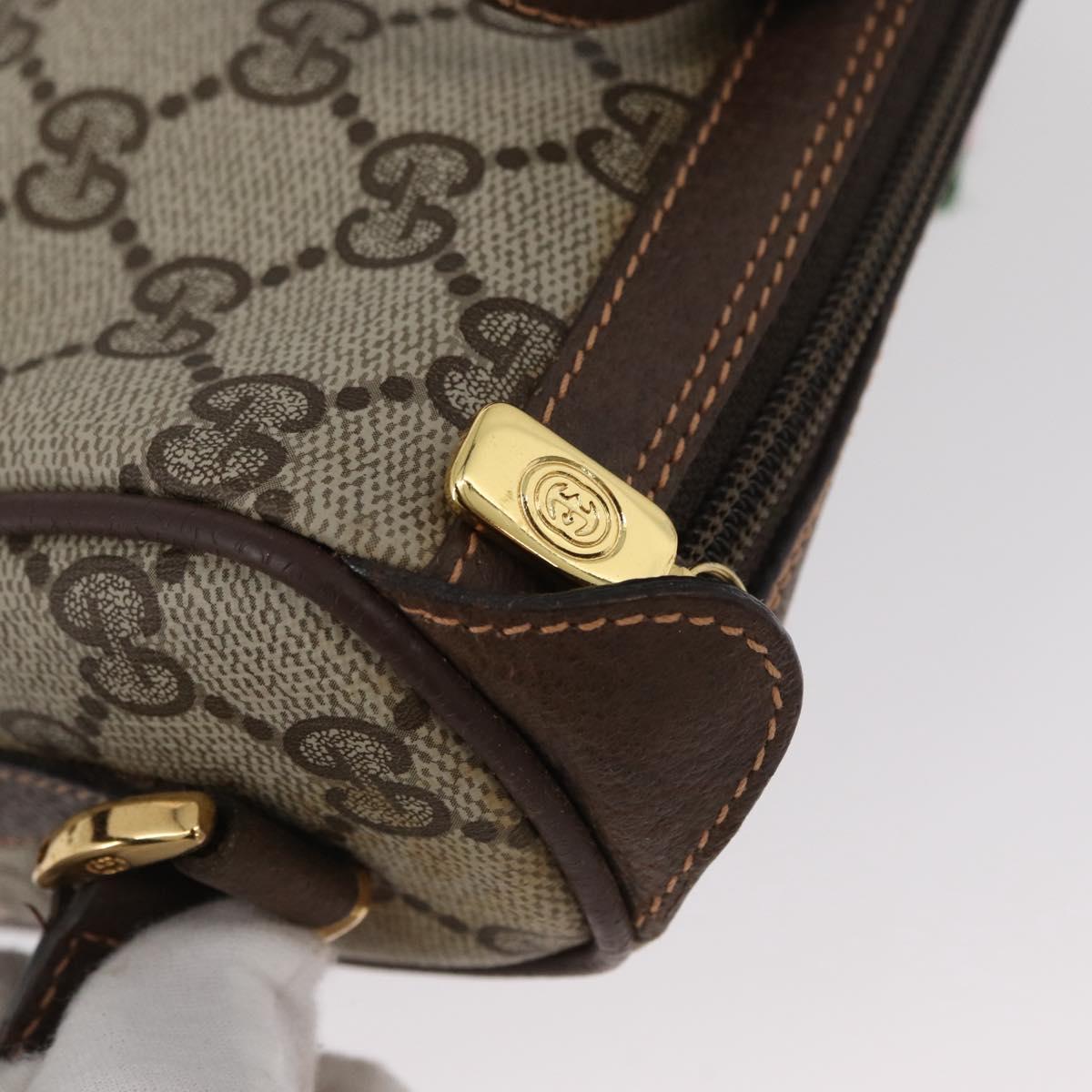GUCCI GG Supreme Web Sherry Line Bag PVC Beige Gold 89 02 018 Auth ep13467