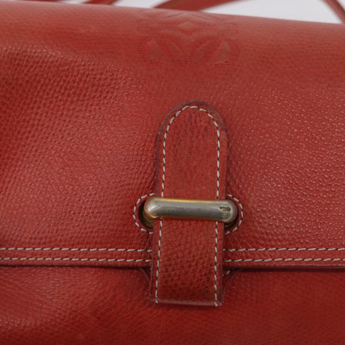 LOEWE Shoulder Bag Leather Red Gold Auth ep13468