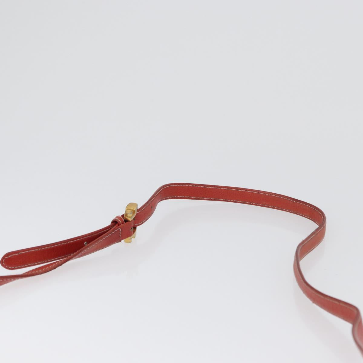 LOEWE Shoulder Bag Leather Red Gold Auth ep13468