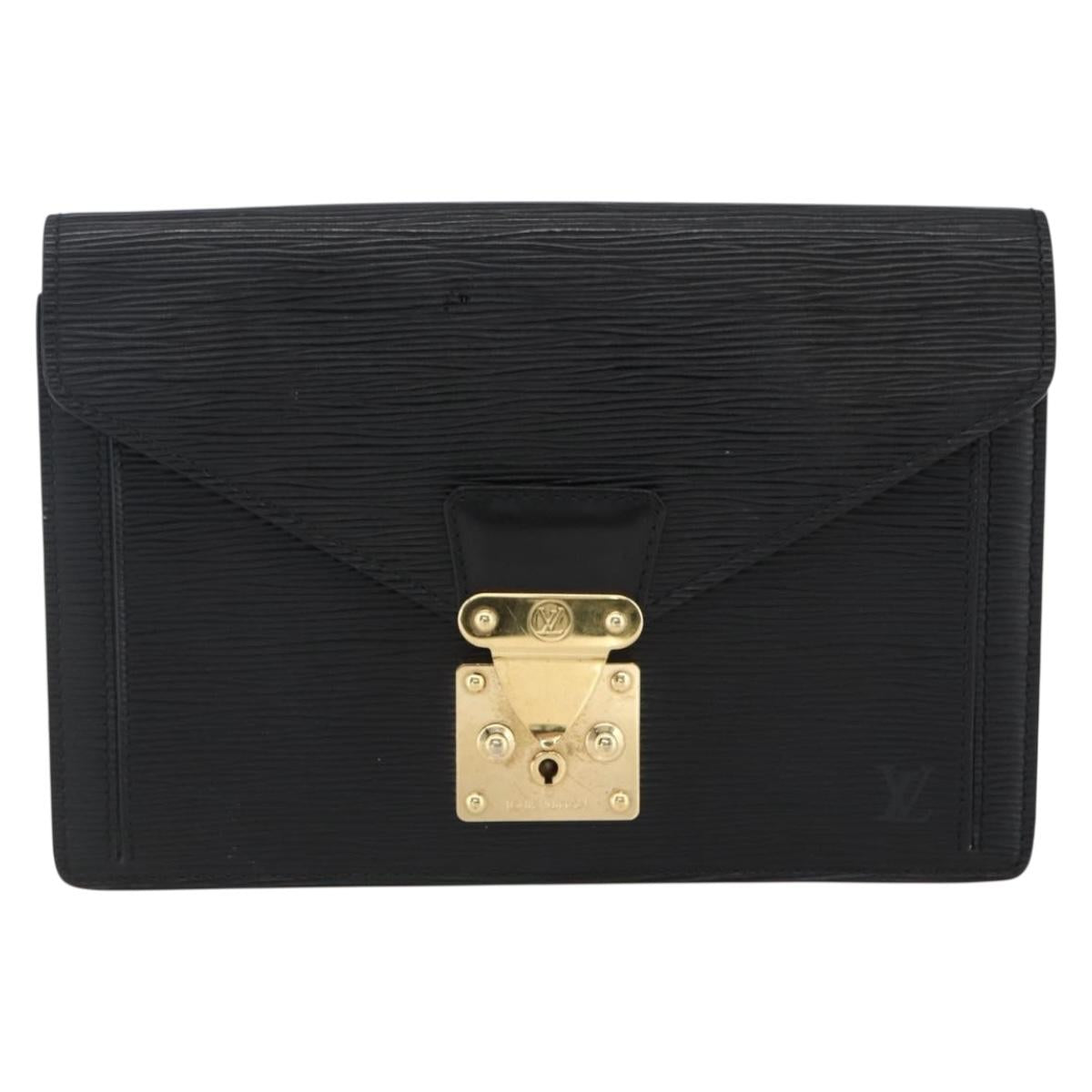 LOUIS VUITTON Epi Serie Dragonne Clutch Bag Black Noir M52612 LV Auth ep13469