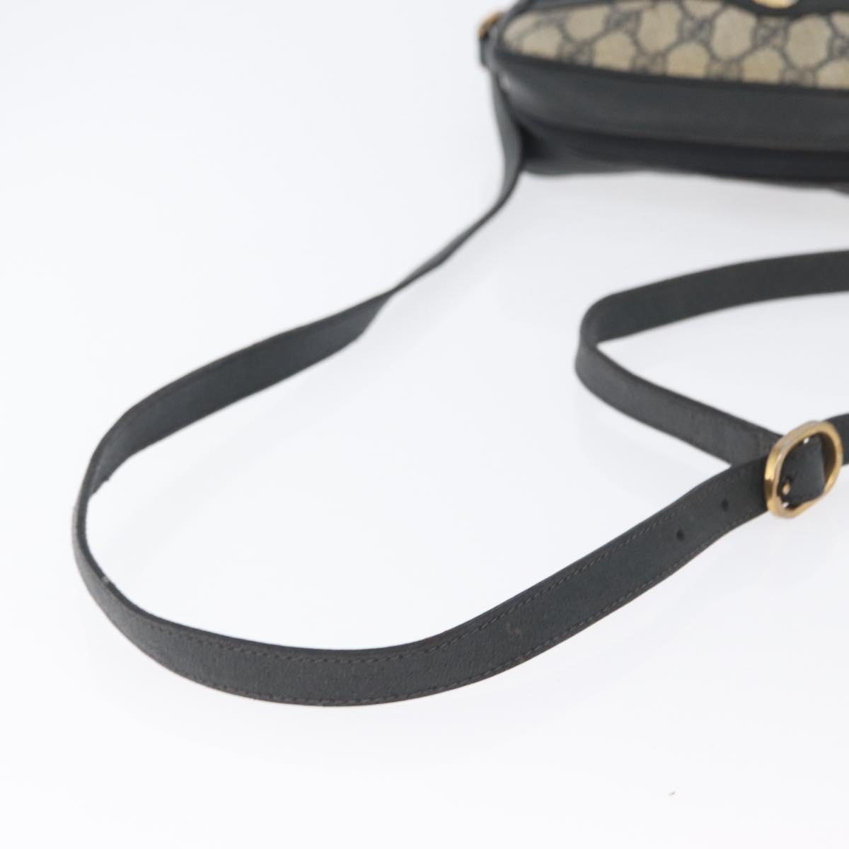 GUCCI GG Supreme Sherry Line Shoulder Bag PVC Navy Gold 89 02 004 Auth ep13472