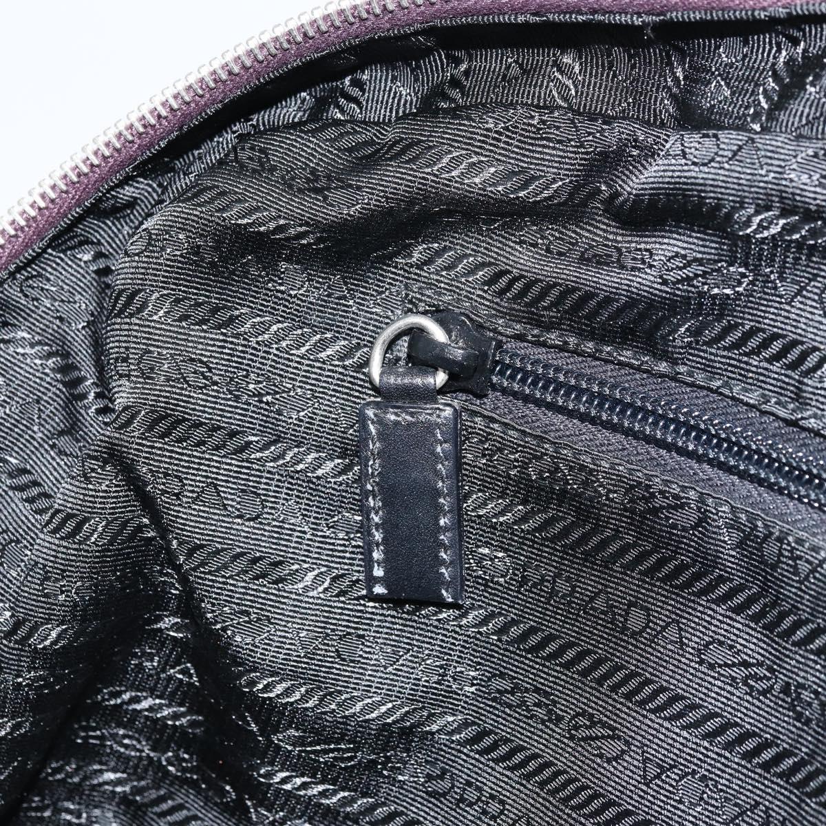 PRADA Boston Bag Nylon Purple Silver Auth ep13475