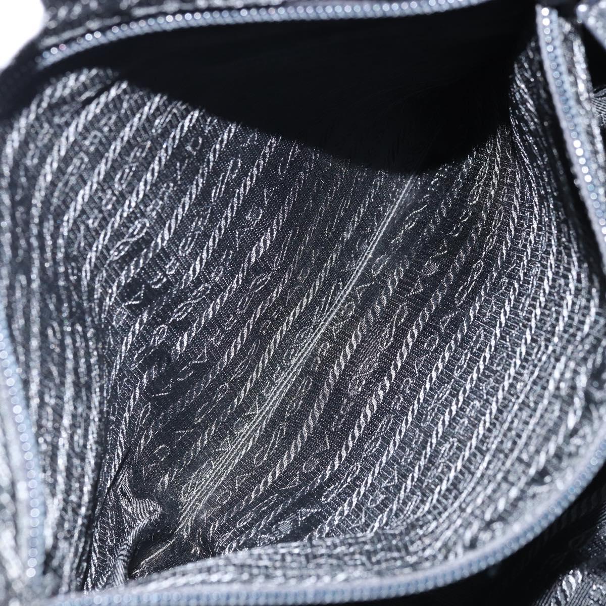 PRADA Boston Bag Nylon Purple Silver Auth ep13475