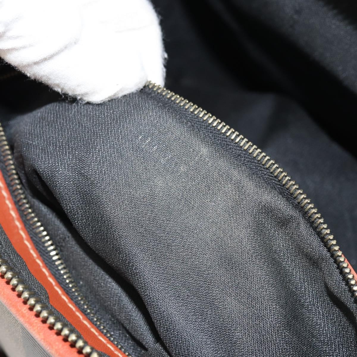 FENDI Pecan Canvas Hand Bag Black Brown Auth ep13483