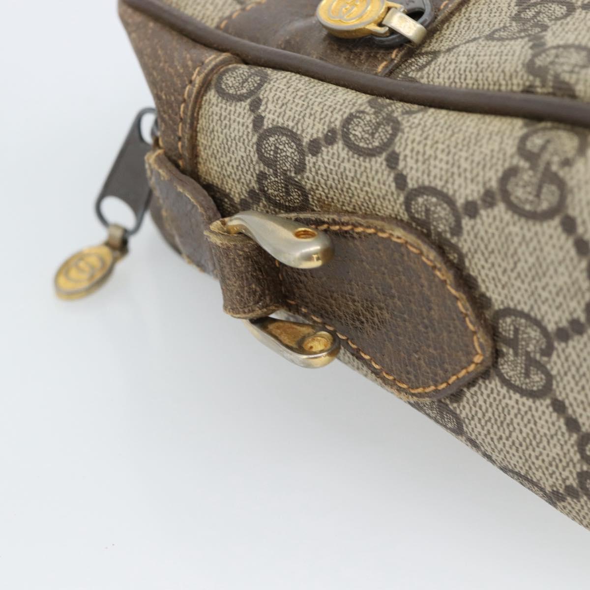 GUCCI GG Supreme Web Sherry Line Bag PVC Beige Gold 010 378 Auth ep13488