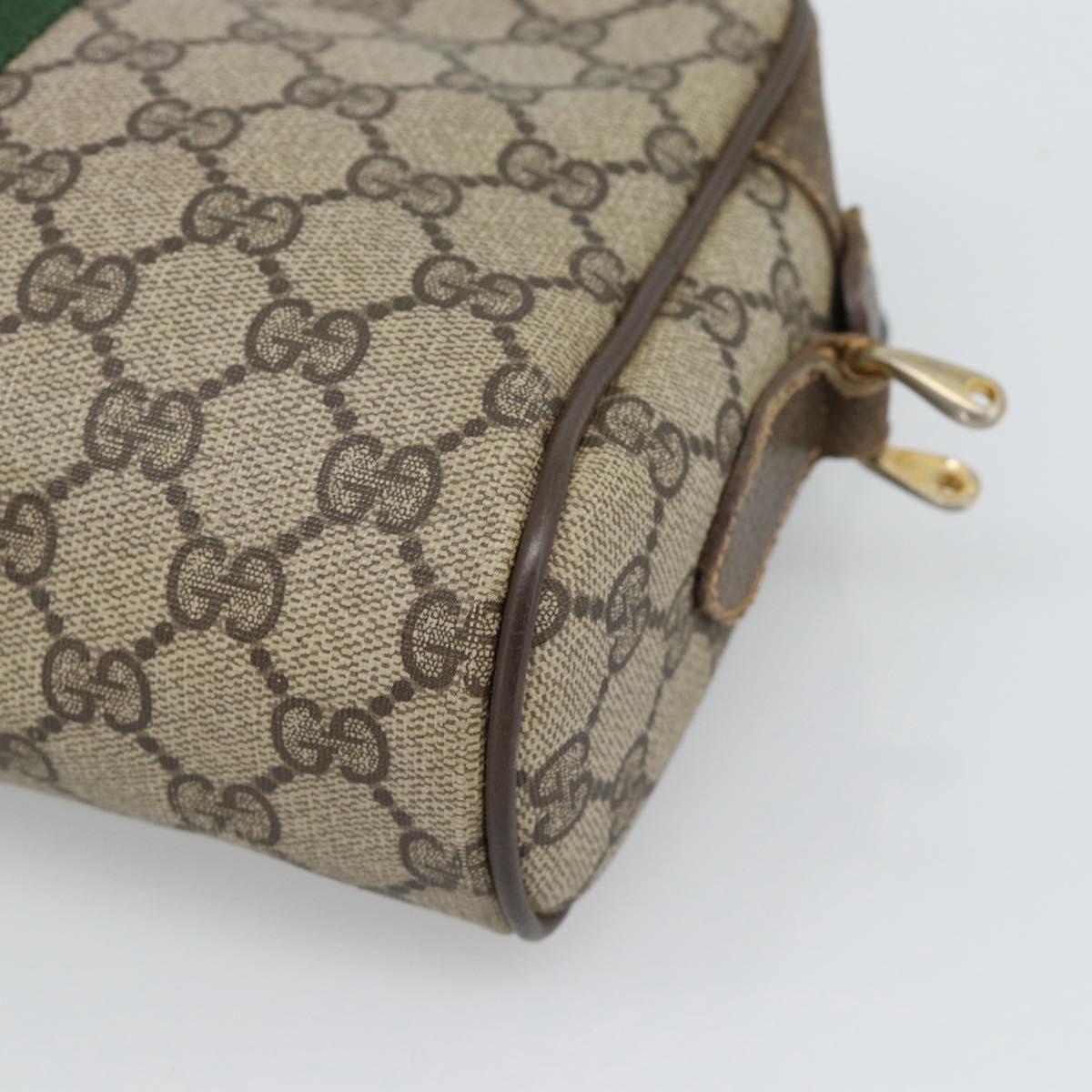 GUCCI GG Supreme Web Sherry Line Bag PVC Beige Gold 010 378 Auth ep13488