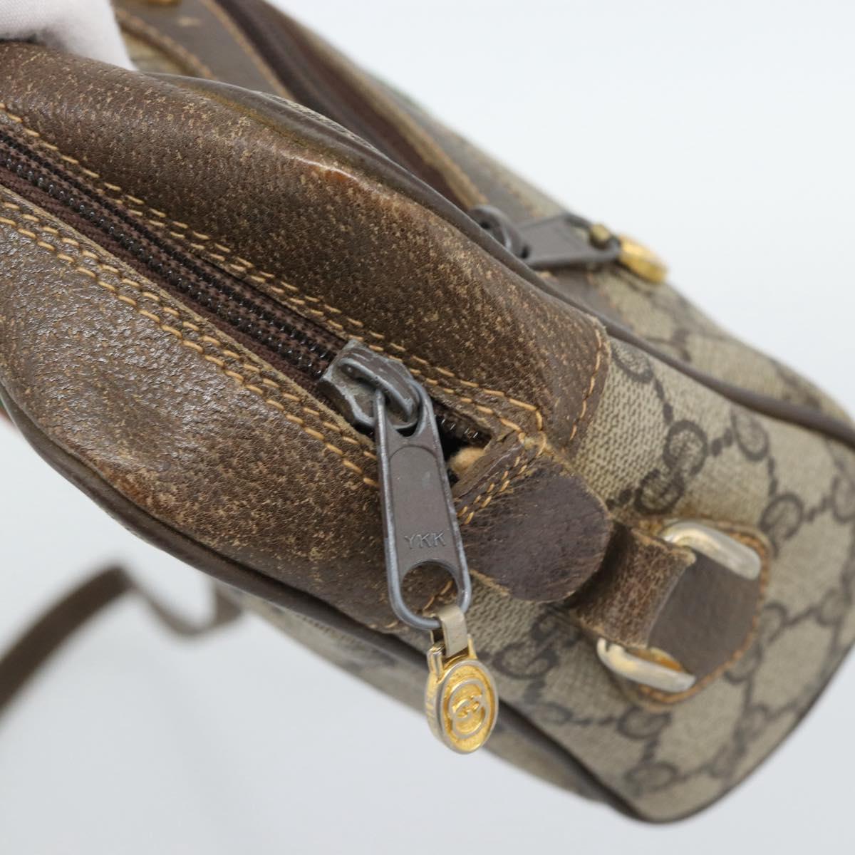 GUCCI GG Supreme Web Sherry Line Bag PVC Beige Gold 010 378 Auth ep13488