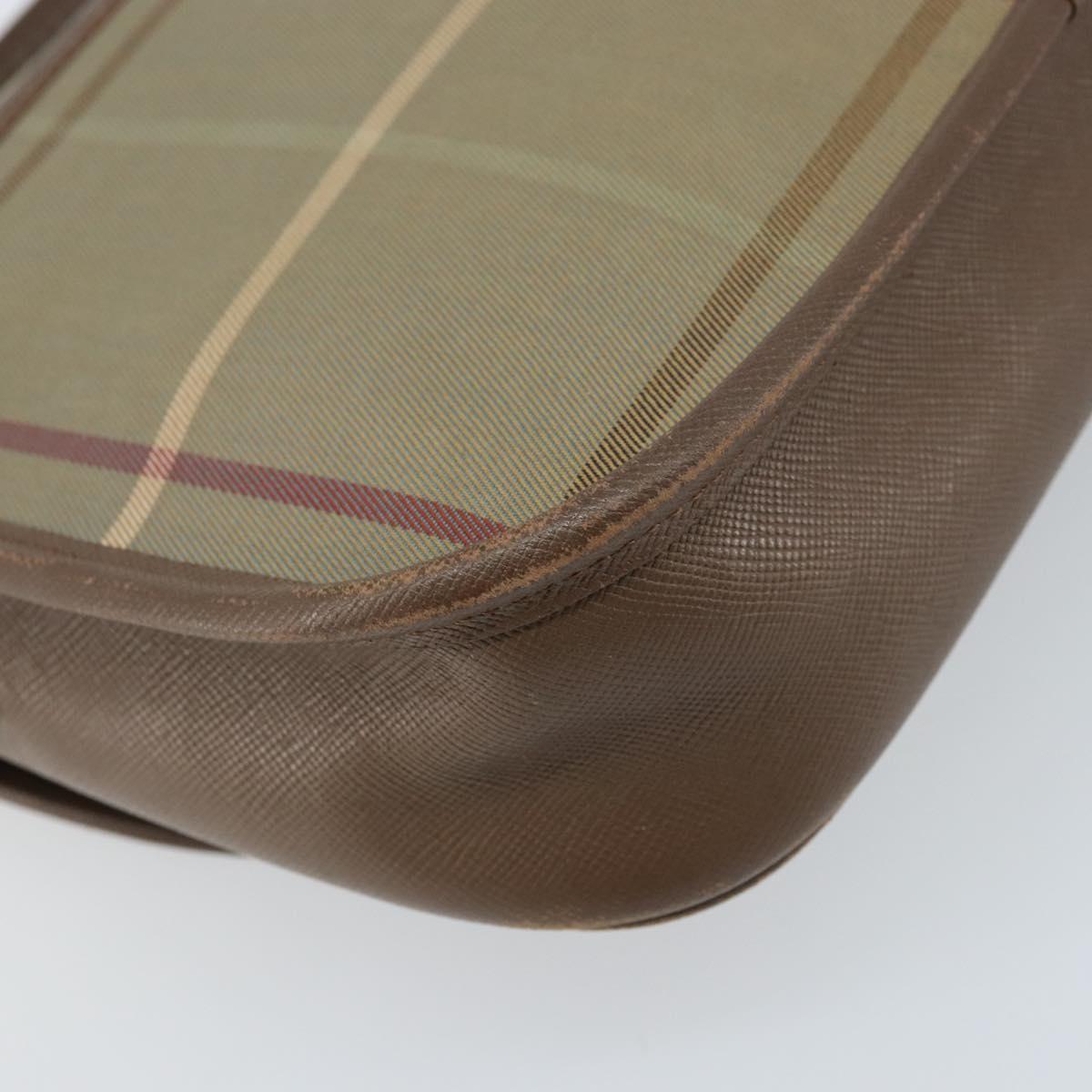 Burberrys Nova Check Shoulder Bag Canvas Beige Gold Auth ep13493