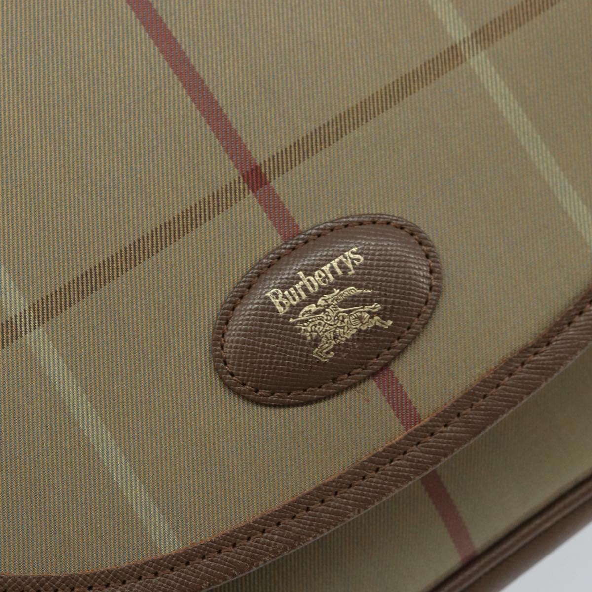 Burberrys Nova Check Shoulder Bag Canvas Beige Gold Auth ep13493