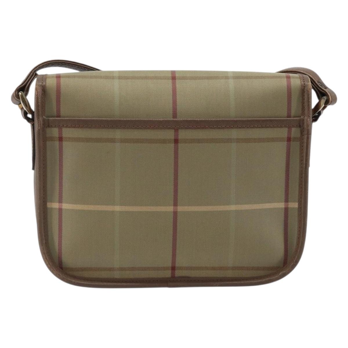 Burberrys Nova Check Shoulder Bag Canvas Beige Gold Auth ep13493