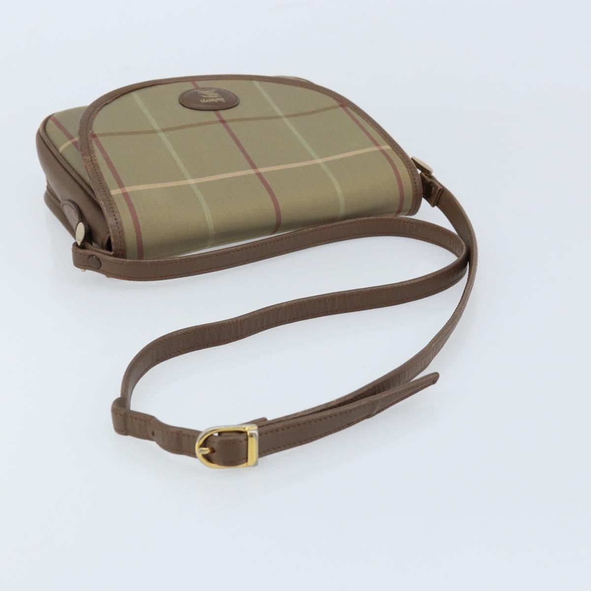 Burberrys Nova Check Shoulder Bag Canvas Beige Gold Auth ep13493