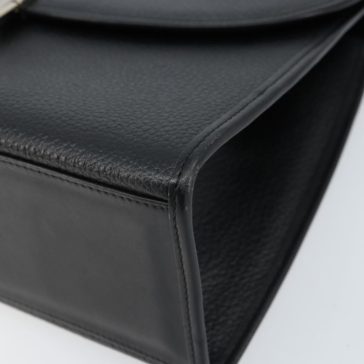 Burberrys Hand Bag Leather 2way Black Silver Auth ep13509