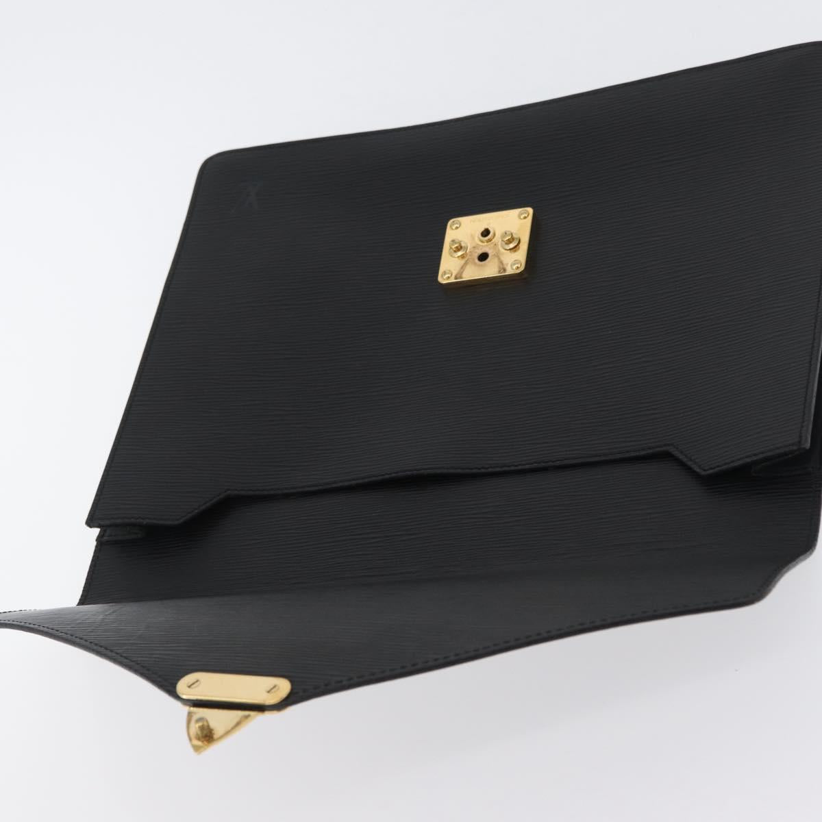 LOUIS VUITTON Epi Porte Documents・Senatur Briefcase Black M54452 Auth ep13511