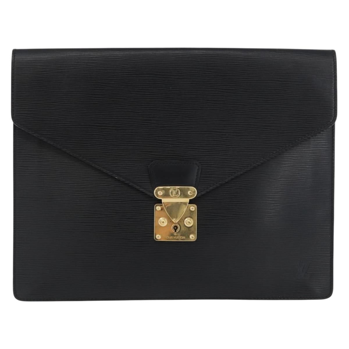 LOUIS VUITTON Epi Porte Documents・Senatur Briefcase Black M54452 Auth ep13511