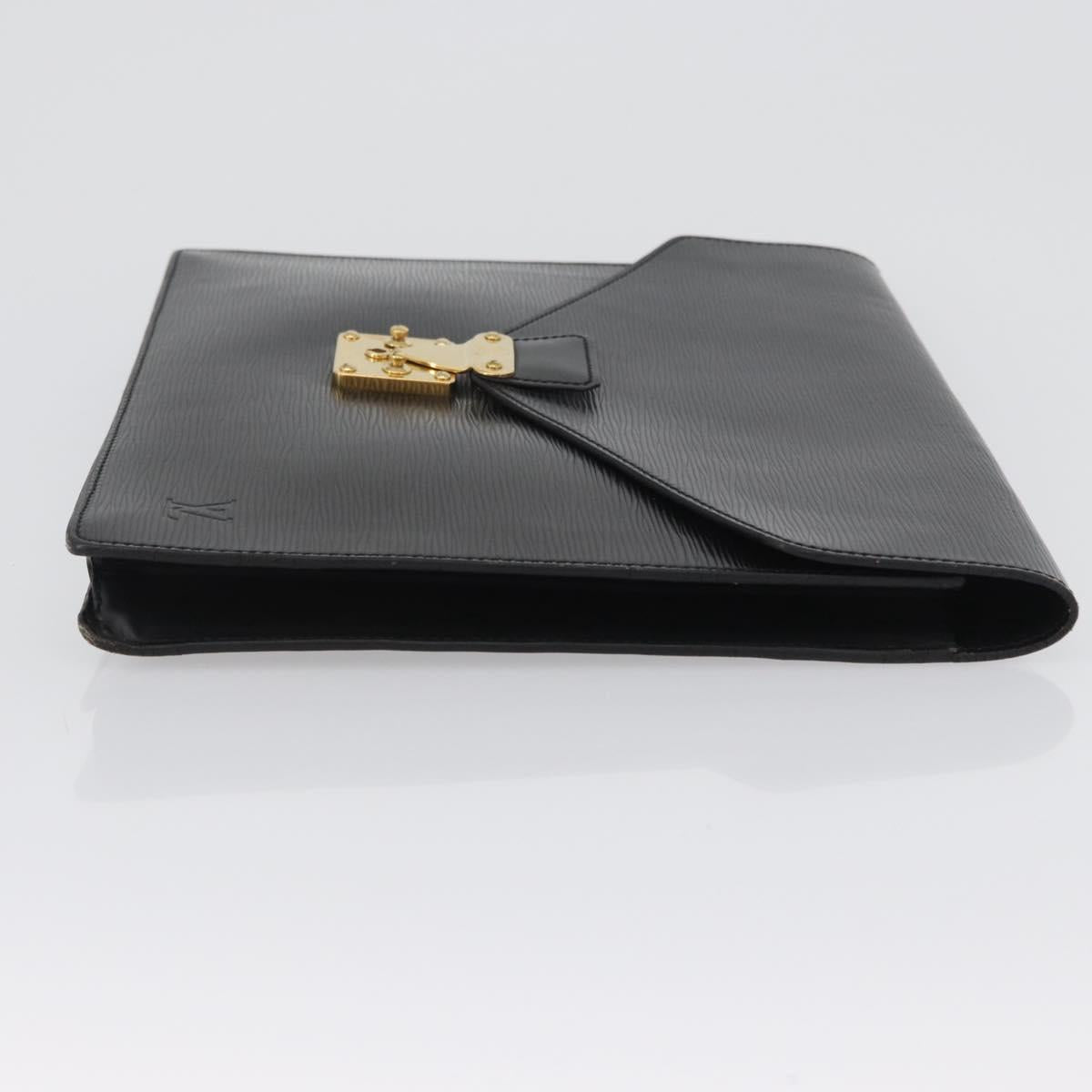 LOUIS VUITTON Epi Porte Documents・Senatur Briefcase Black M54452 Auth ep13511