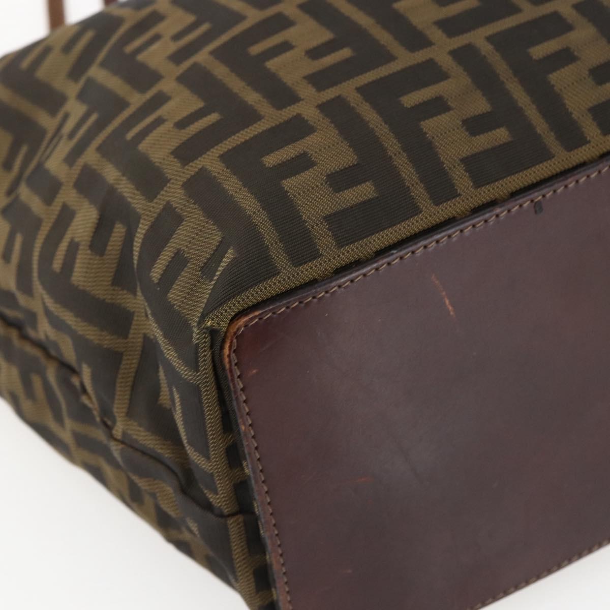 FENDI Zucca Canvas Hand Bag Black Brown Auth ep13514