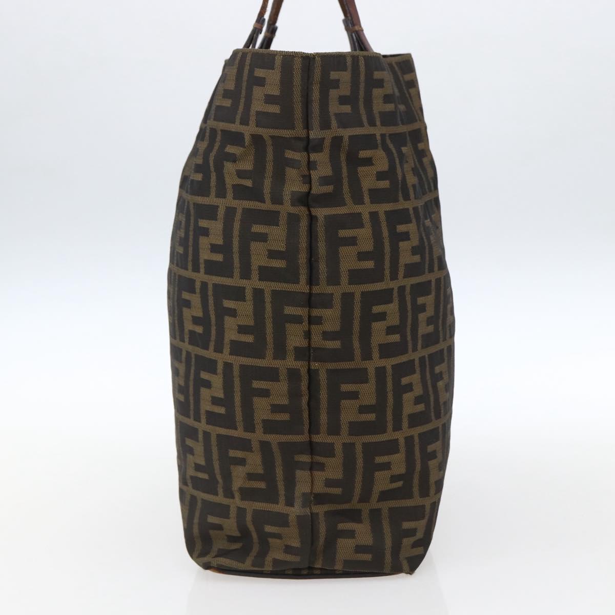 FENDI Zucca Canvas Hand Bag Black Brown Auth ep13514