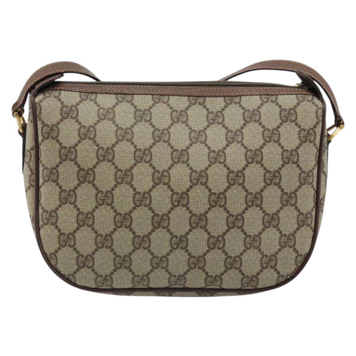 GUCCI GG Supreme Web Sherry Line Bag PVC Beige 001 123 6177 002 Auth ep13516