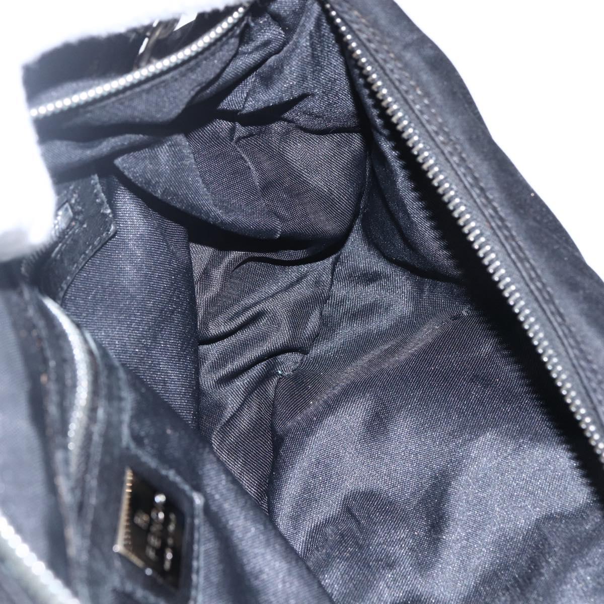 FENDI Mamma Baguette Shoulder Bag Nylon Black Silver Auth ep13517