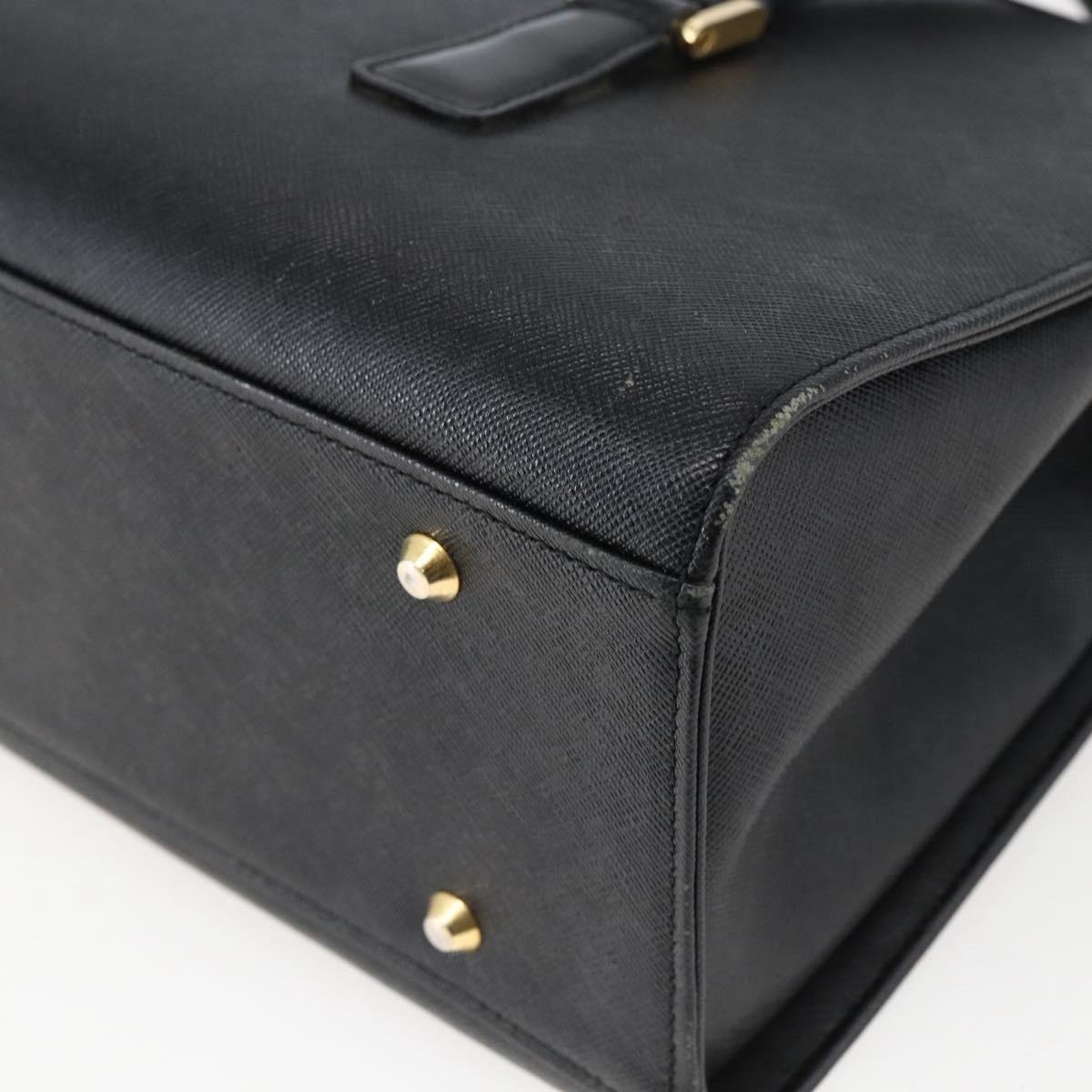 BURBERRY Hand Bag Leather Black Silver Auth ep13523
