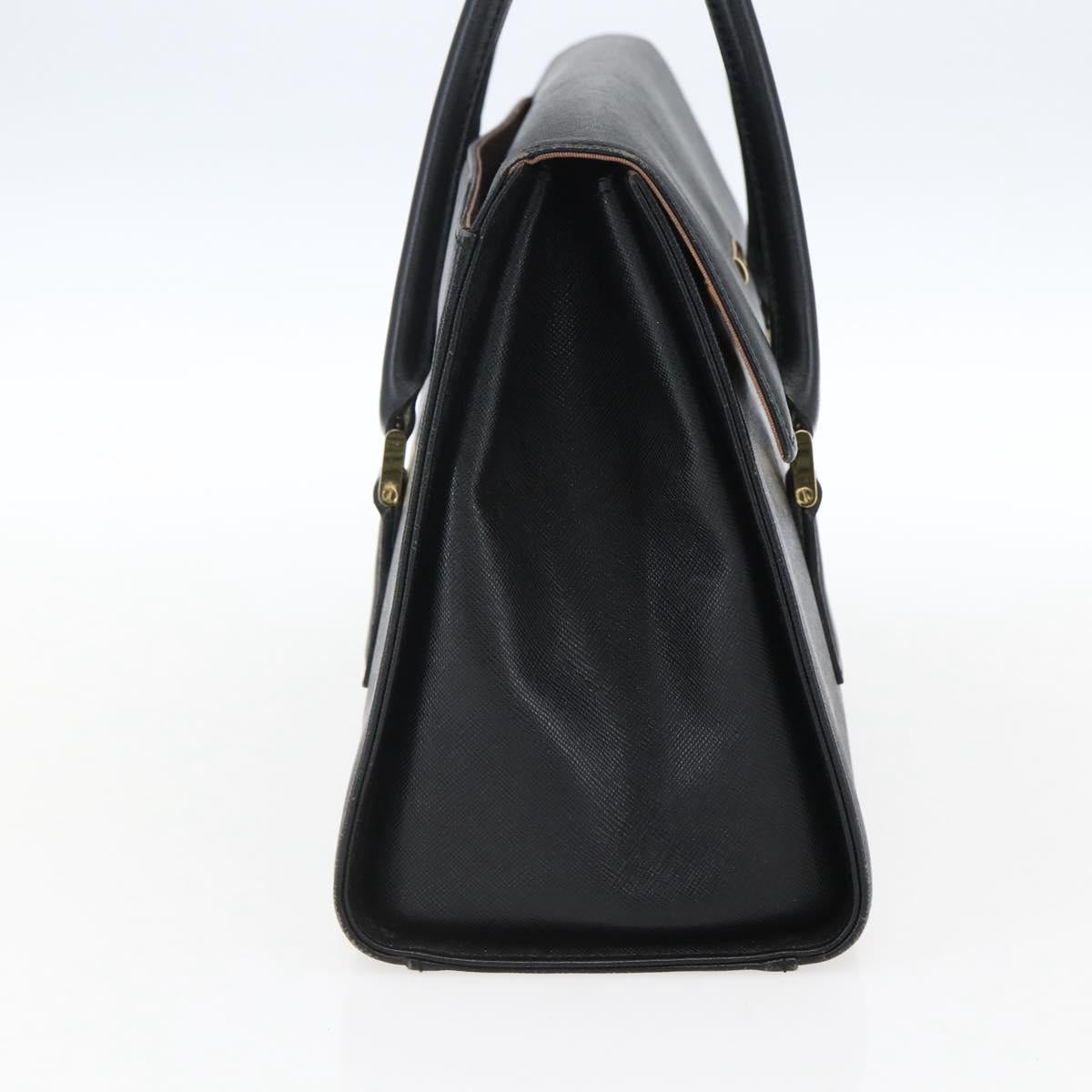 BURBERRY Hand Bag Leather Black Silver Auth ep13523