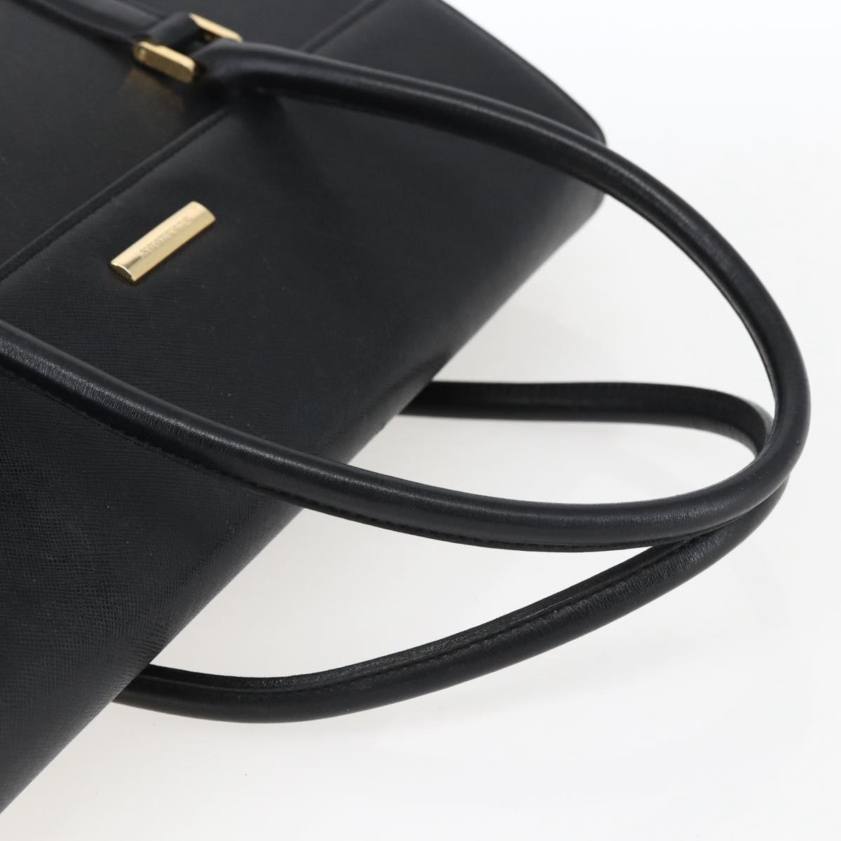 BURBERRY Hand Bag Leather Black Silver Auth ep13523