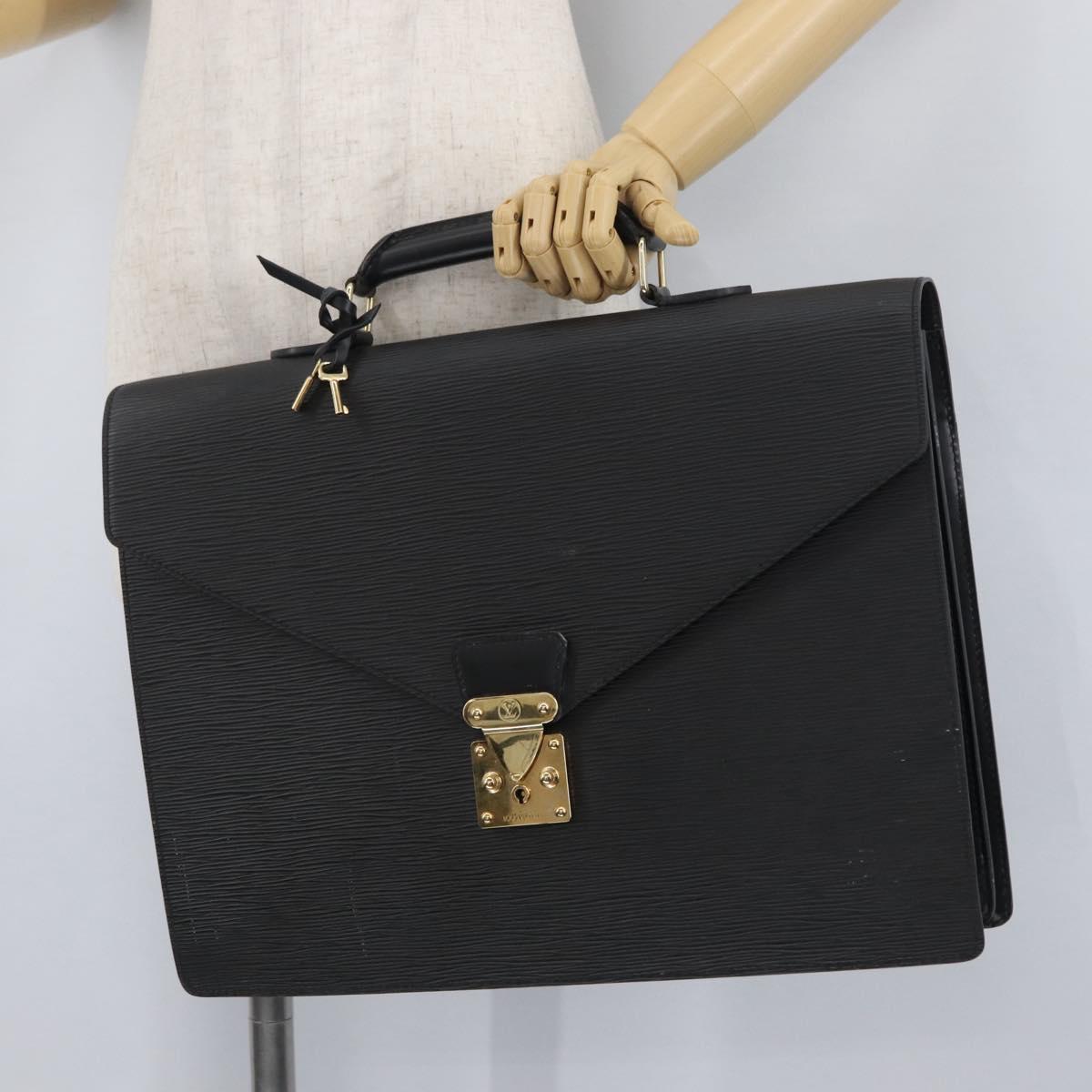 LOUIS VUITTON Epi Serviette Conseiller Briefcase Black M54422 LV Auth ep13531